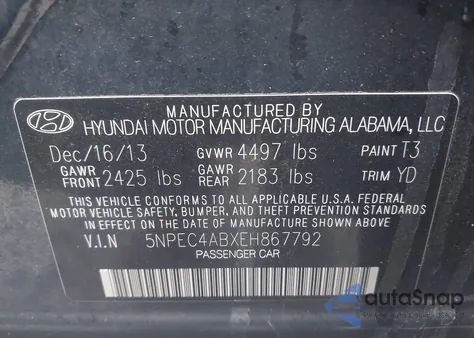 2014 Hyundai Sonata Limited 2.0T from USA, damaged, VIN 5NPEC4ABXEH867792
